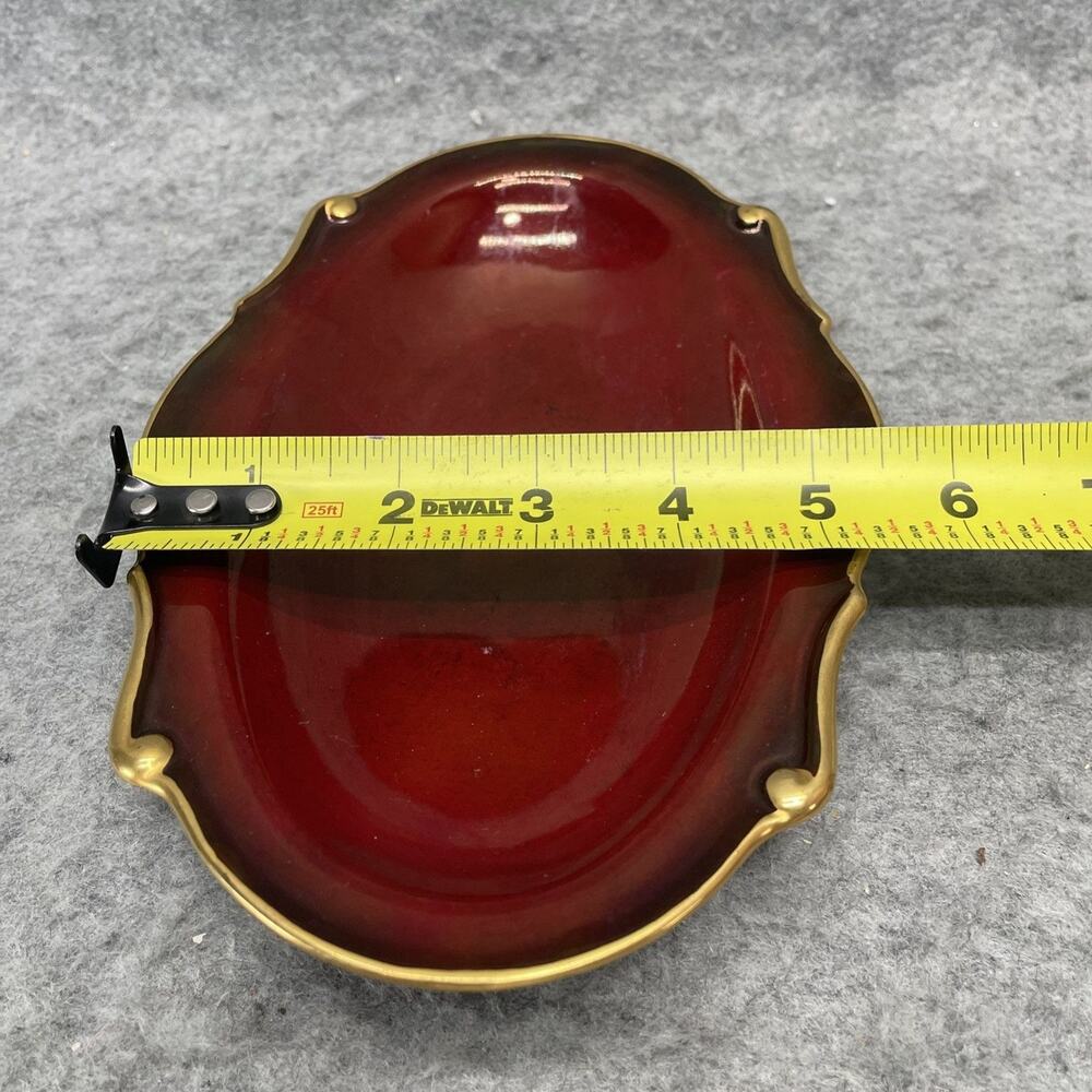 Carlton Ware Handpainted Rouge Royale Gold Gilded Plate Leaf Shaped Trinket Dish - Picture 4 of 9